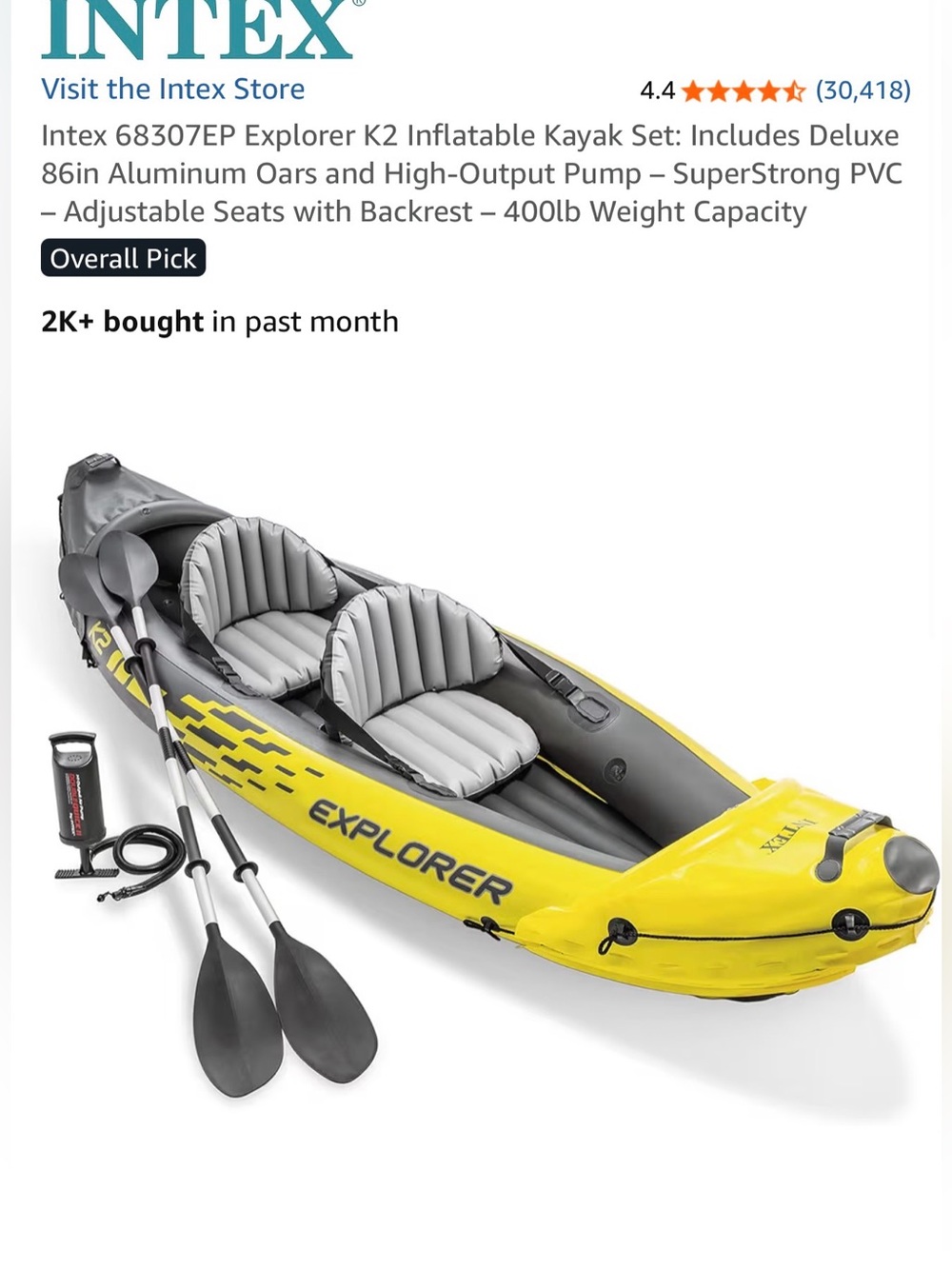BRAND NEW Inflatable 2 Person Kayak